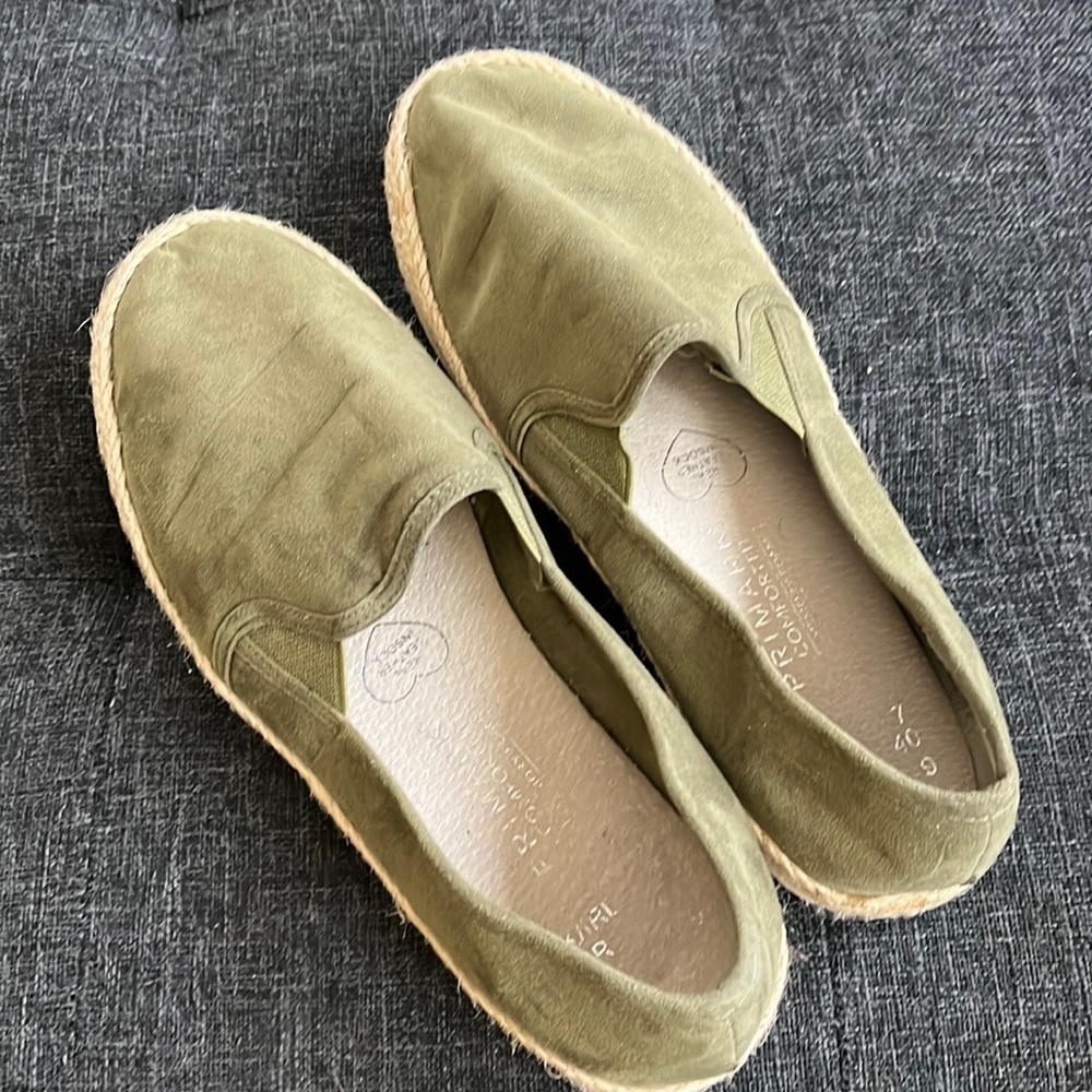 Olive green slip on